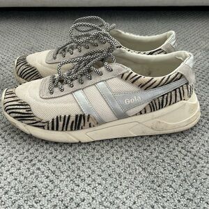 Goal sneakers with calf hair on toe and back heel